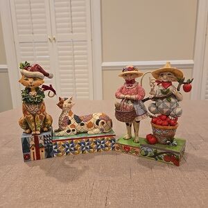 Jim Shore "Lot Of 4 Assorted Cats Figurines" (4)